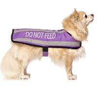 DO NOT FEED (Dog is on a Diet/Has Food Allergies) Purple Colour Coded S M L Reflective Waterproof Fleece Lined Warm Dog Coats PREVENTS Accidents By Warning Others Of Your Dog In Advance (S)