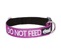 DO NOT FEED (Dog is on a Diet/Has Food Allergies) Purple Colour Coded S-M L-XL Dog Collars PREVENTS Accidents By Warning Others Of Your Dog In Advance (S-M)