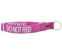 DO NOT FEED (Dog is on a Diet/Has Food Allergies) Purple Colour Coded Wide L-XXL Semi-Check Dog Collar PREVENTS Accidents By Warning Others Of Your Dog In Advance