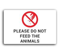 "Do Not Feed the Animals Sign - 29.0x19.0cm Brushed Aluminium