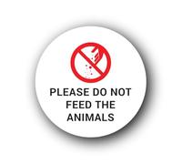 "Do Not Feed the Animals Sign - 9.5x9.5cm Brushed Aluminium