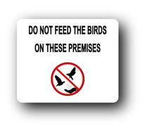 "Do Not Feed the Birds Sign" Sign - 11.0x9.5cm Brushed Aluminium