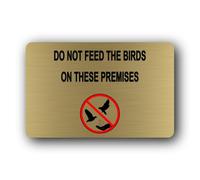 "Do Not Feed the Birds Sign" Sign - 14.0x9.0cm Brushed Aluminium
