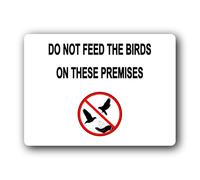 "Do Not Feed the Birds Sign" Sign - 19.0x14.0cm Brushed Aluminium