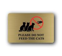 Do Not Feed the Cats Sign - 14.0x9.0cm Brushed Aluminium
