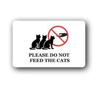 Do Not Feed the Cats Sign - 14.0x9.0cm Brushed Aluminium