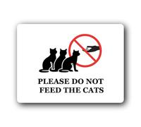 Do Not Feed the Cats Sign - 19.0x14.0cm Brushed Aluminium