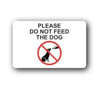 Do Not Feed the Dog Sign - 14.0x9.0cm Brushed Aluminium