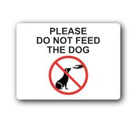 Do Not Feed the Dog Sign - 19.0x14.0cm Brushed Aluminium