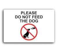 Do Not Feed the Dog Sign - 29.0x19.0cm Brushed Aluminium