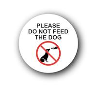 Do Not Feed the Dog Sign - 9.5x9.5cm Brushed Aluminium