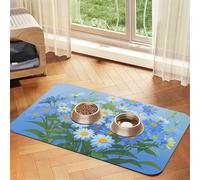 Do Not Forget Me Dog Food Mats for Floors, 12x18 Inch Non-Slip Super Absorbent Pet Food Mat, Dishwasher Dog Mat for Food and Water, Cute Rubber Quick Dry Pet Feeding Mat for Dogs Puppy Cats