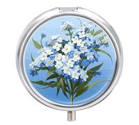 Do Not Forget Me Pill Box 3 Compartment Small Pill Case with Mirror for Purse & Pocket Travel Medicine Organizer Daily Medication Container Portable Pillbox Metal Medicine Box Round Meds Case