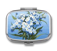 Do Not Forget Me Pill Box with 2 Compartments, Portable Pill Organizer for Pocket or Purse, Decorative Metal Medicine and Vitamins Organizer