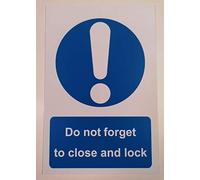Do not forget to close the lock safety sign - Self adhesive sticker 200mm x 150mm