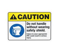 Do Not Handle Without Wearing Safety Shield Metal Warning Sign with Easy Install for Indoor Outdoor Security, Business Office Home Garden Street Decor 30 x 20 cm