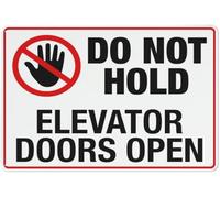 Do Not Hold Elevator Doors Open With Symbol Warning Metal Sign Tin Signs Aluminum Sign for Outdoors Use Yard Farm Fence Home Wall Decor 8x12 inch