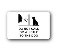 Do not interact with dog sign - 14.0x9.0cm Brushed Aluminium