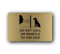 Do not interact with dog sign - 14.0x9.0cm Brushed Aluminium
