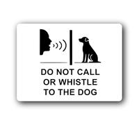 Do not interact with dog sign - 19.0x14.0cm Brushed Aluminium