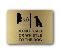 Do not interact with dog sign - 19.0x14.0cm Brushed Aluminium