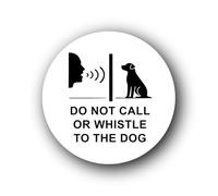 Do not interact with dog sign - 9.5x9.5cm Brushed Aluminium