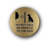 Do not interact with dog sign - 9.5x9.5cm Brushed Aluminium