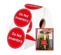 Do Not Inventory Labels 2 inch Do Not Inventory Stickers for Quality Red with White Round Circle Dots Control,Inventory,Warehouse 500 pcs per Roll