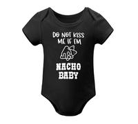 Do Not Kiss Me If I'm Nacho Baby Baby Bodysuit Funny Adorable Romper Cute Newborn Outfit Black-style 12months