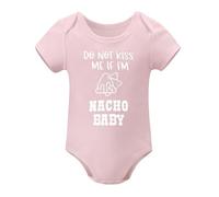 Do Not Kiss Me If I'm Nacho Baby Baby Bodysuit Funny Adorable Romper Cute Newborn Outfit Light Pink-style 12months