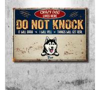 Do Not Knock - Crazy Dogs Live Here - Personalized, Gifts For Dog Lovers Doormat Washable Indoor Outdoor Mats Soft Welcome Mat For Entry Shower Doorstep 40X60Cm