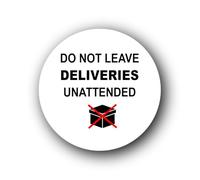Do Not Leave Deliveries Unattended Sign - 9.5x9.5cm Brushed Aluminium