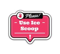 Do Not Leave Ice Scoop in the Ice Machine Bin Warning Notice Sign Magnet (Please bubble)