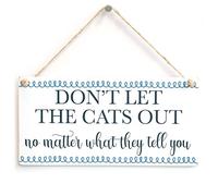 Do Not Let the Cats Out Sign, Blue Door Notice