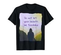 Do not let Your Heart Be Troubled John 14:1 Bible Verse Value Graphic T-Shirt, Men, Black, L