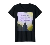 Do not let Your Heart Be Troubled John 14:1 Bible Verse Value Graphic T-Shirt, Women, Black, S