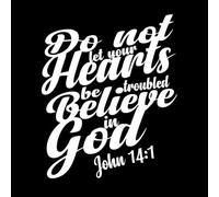 do not let Your Hearts be Troubled Believe in god Bible Verse Wall Decals Paster Paper 49.2x59.5cm Multiple Size Options White