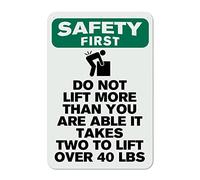 Do Not Li ft More Than Your are Tin Sign Caution Metal Wall Art Security Warning Sign Notice Attention 12x8in Weatherproof Wall Art Decor for Home Street Gate Bars Restaurants
