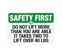 Do not lift more than you are able warning sign, slogan security metal signs for home business outdoor indoor road yard garage street wall safety caution custom decor 8×12 INCH