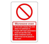 Do Not Look Closely Into Oven When It Is Switched On - safety sign - High tack self-adhesive sticker (150mm x 100mm) Viewing Distance within 3m.