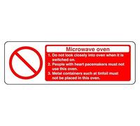 Do Not Look Closely Into Oven When It Is Switched - safety sign - High tack self-adhesive sticker (300mm x 100mm) Viewing Distance within 5m.