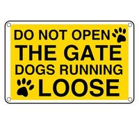 Do Not Open The Gate Dogs Running Loose Sign - Pre-Drilled 1.2mm Rigid Plastic, Weatherproof Indoor & Outdoor (200 x 150mm)