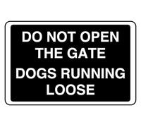 Do Not Open The Gate Dogs Running Loose Sign - Pre-Drilled 3mm Aluminium Dibond, Heavy-Duty Weatherproof (200 x 150mm)