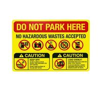 Do Not Park Here No Hazardous Accepted Warning, Prohibition Security Metal Signs for Home Busines Outdoor Indoor Road Yard Garage Street Wall Caution Decor 8"x12"
