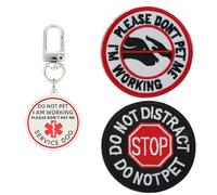 Do Not Pet Tag, Embroidered Don’t Pet Me Dog Patches and Do Not Distract with Hook & Loop for Dog Vest Harness(05)