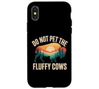 Do Not Pet the Fluffy Cows Funny Bison Hiking Art Case for iPhone X/XS