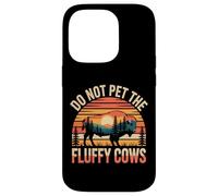 Do Not Pet the Fluffy Cows Funny Bison Sunset Art Case for iPhone 14 Pro