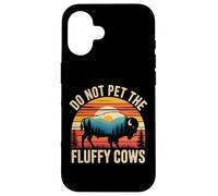 Do Not Pet the Fluffy Cows Funny Retro Bison Art Case for iPhone 16