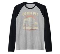 Do Not Pet The Fluffy Cows T-Shirt National Park Funny Bison Raglan Baseball Tee