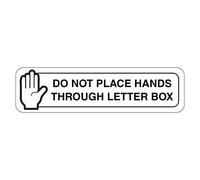 Do not place hands through letterbox safety sign - Size 150mm x 40mm - Self adhesive vinyl sticker - Warn people against hazardous actions (5)